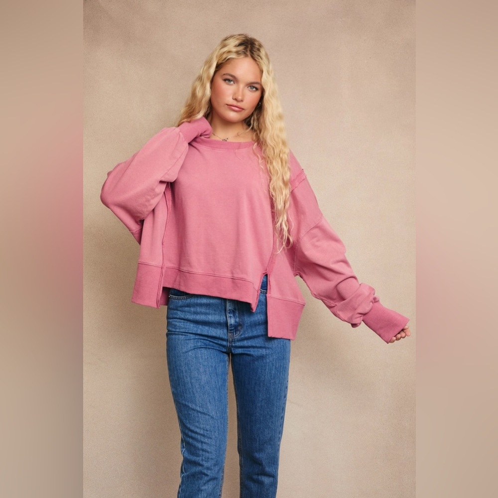 Pink Oversized Sweatshirt